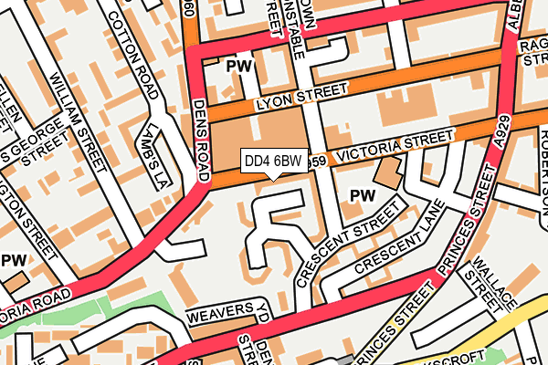 DD4 6BW map - OS OpenMap – Local (Ordnance Survey)