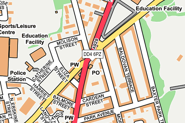 DD4 6PZ map - OS OpenMap – Local (Ordnance Survey)