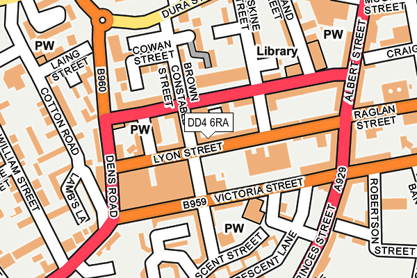 DD4 6RA map - OS OpenMap – Local (Ordnance Survey)