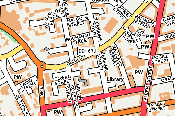 DD4 6RU map - OS OpenMap – Local (Ordnance Survey)