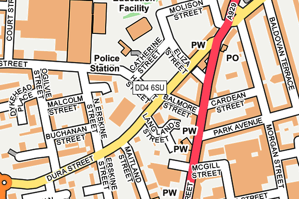 DD4 6SU map - OS OpenMap – Local (Ordnance Survey)