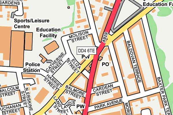 DD4 6TE map - OS OpenMap – Local (Ordnance Survey)