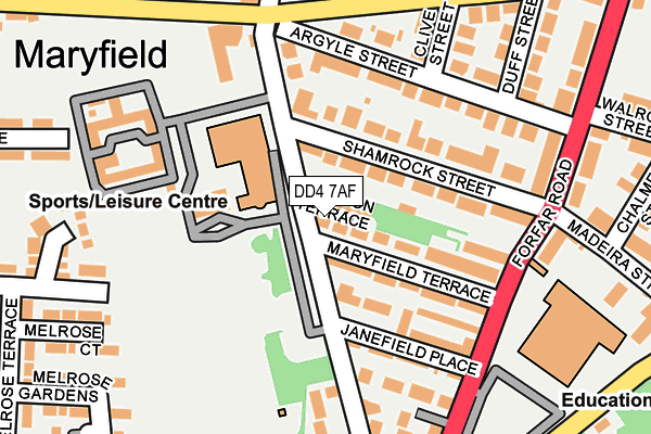 DD4 7AF map - OS OpenMap – Local (Ordnance Survey)