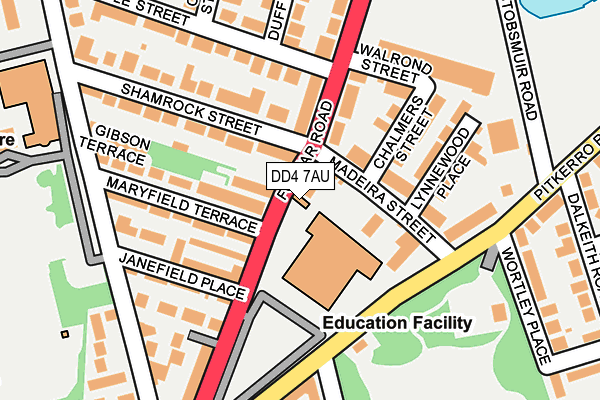 DD4 7AU map - OS OpenMap – Local (Ordnance Survey)