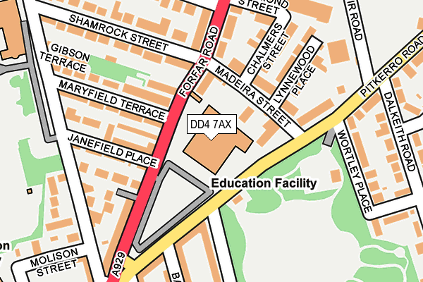 DD4 7AX map - OS OpenMap – Local (Ordnance Survey)