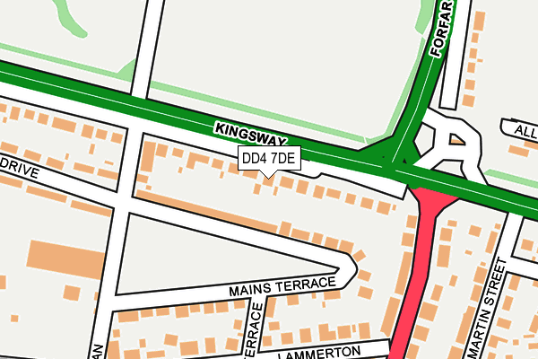 DD4 7DE map - OS OpenMap – Local (Ordnance Survey)