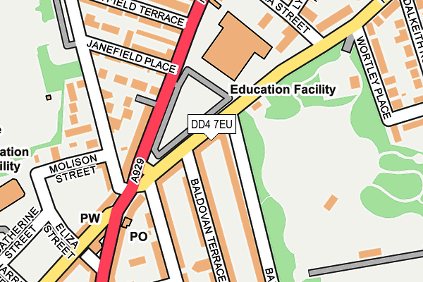 DD4 7EU map - OS OpenMap – Local (Ordnance Survey)