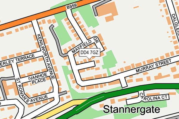 DD4 7GZ map - OS OpenMap – Local (Ordnance Survey)