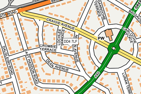 DD4 7LF map - OS OpenMap – Local (Ordnance Survey)