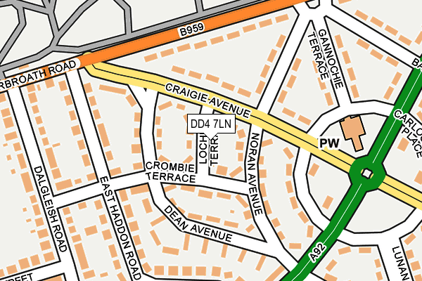 DD4 7LN map - OS OpenMap – Local (Ordnance Survey)