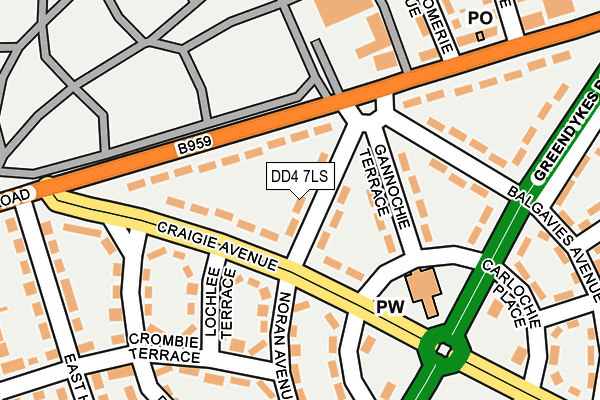 DD4 7LS map - OS OpenMap – Local (Ordnance Survey)