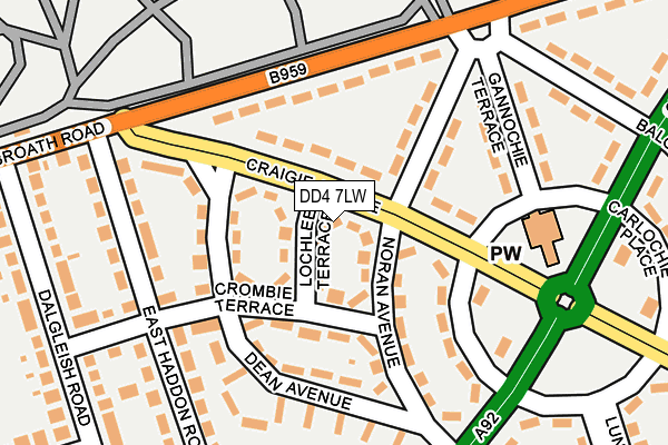 DD4 7LW map - OS OpenMap – Local (Ordnance Survey)