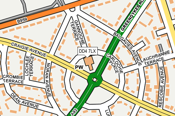 DD4 7LX map - OS OpenMap – Local (Ordnance Survey)