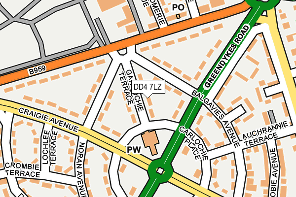 DD4 7LZ map - OS OpenMap – Local (Ordnance Survey)
