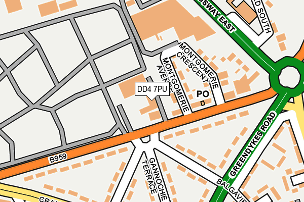 DD4 7PU map - OS OpenMap – Local (Ordnance Survey)