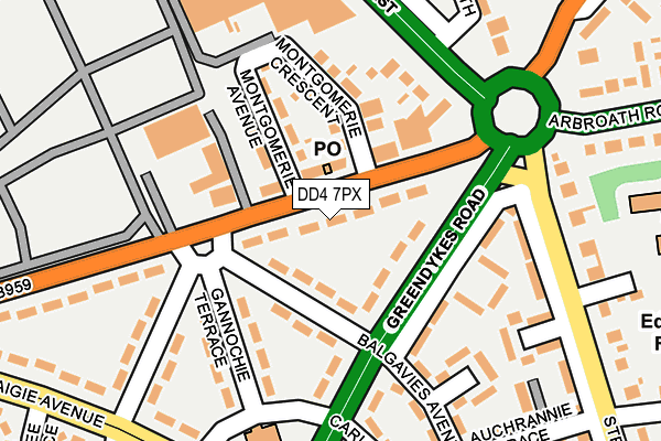 DD4 7PX map - OS OpenMap – Local (Ordnance Survey)
