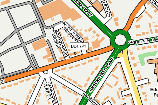 DD4 7PY map - OS OpenMap – Local (Ordnance Survey)