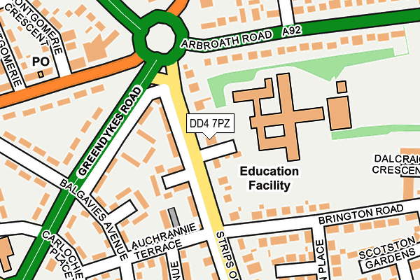 DD4 7PZ map - OS OpenMap – Local (Ordnance Survey)
