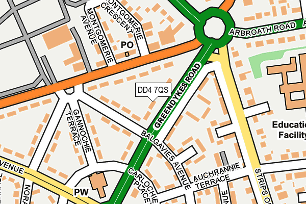 DD4 7QS map - OS OpenMap – Local (Ordnance Survey)