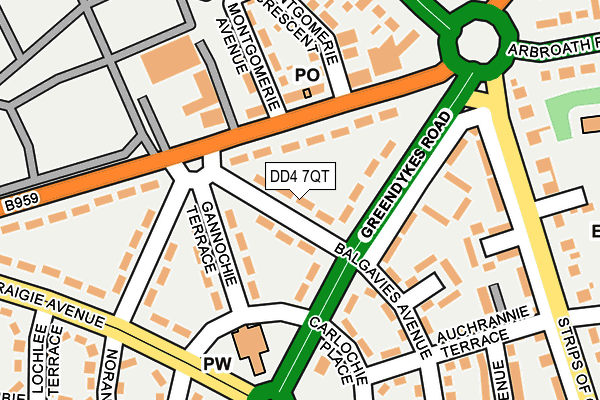 DD4 7QT map - OS OpenMap – Local (Ordnance Survey)