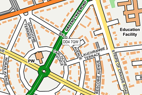 DD4 7QW map - OS OpenMap – Local (Ordnance Survey)