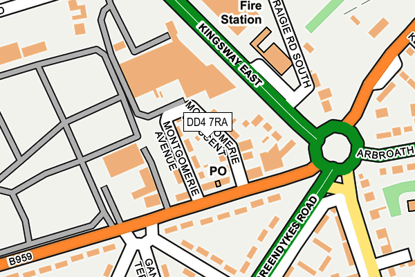 DD4 7RA map - OS OpenMap – Local (Ordnance Survey)