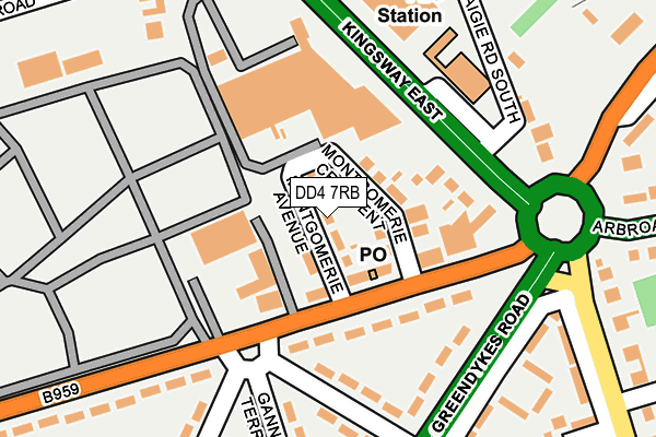 DD4 7RB map - OS OpenMap – Local (Ordnance Survey)