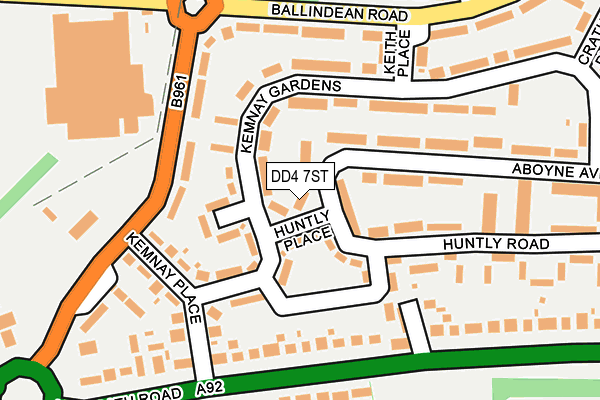 DD4 7ST map - OS OpenMap – Local (Ordnance Survey)