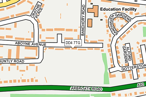 DD4 7TG map - OS OpenMap – Local (Ordnance Survey)