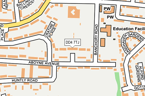 DD4 7TJ map - OS OpenMap – Local (Ordnance Survey)