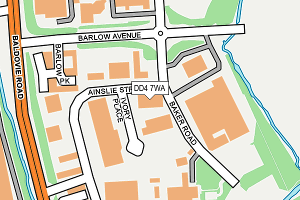 DD4 7WA map - OS OpenMap – Local (Ordnance Survey)