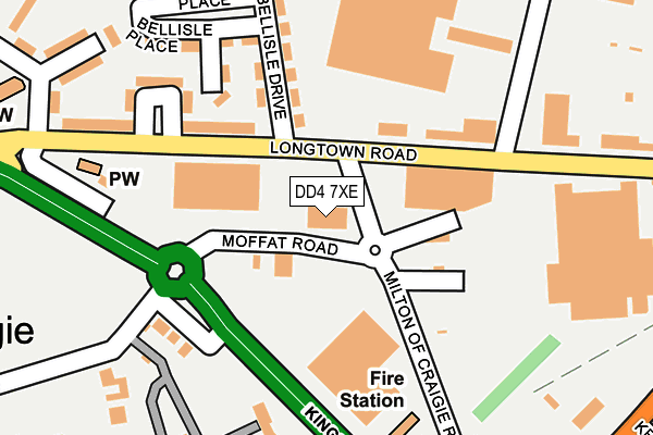 DD4 7XE map - OS OpenMap – Local (Ordnance Survey)