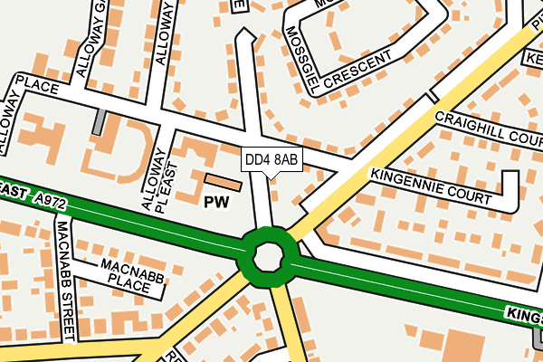 DD4 8AB map - OS OpenMap – Local (Ordnance Survey)