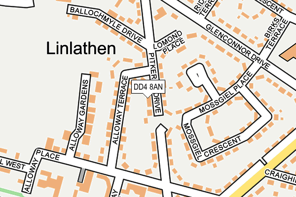 DD4 8AN map - OS OpenMap – Local (Ordnance Survey)