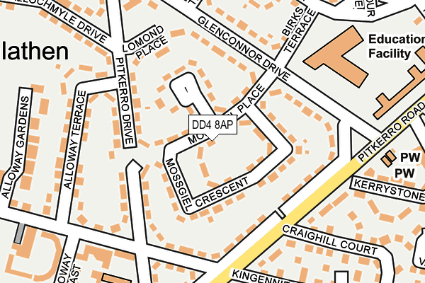 DD4 8AP map - OS OpenMap – Local (Ordnance Survey)