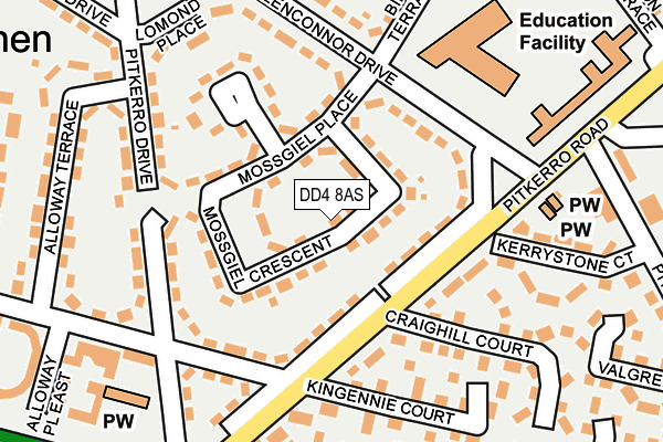 DD4 8AS map - OS OpenMap – Local (Ordnance Survey)