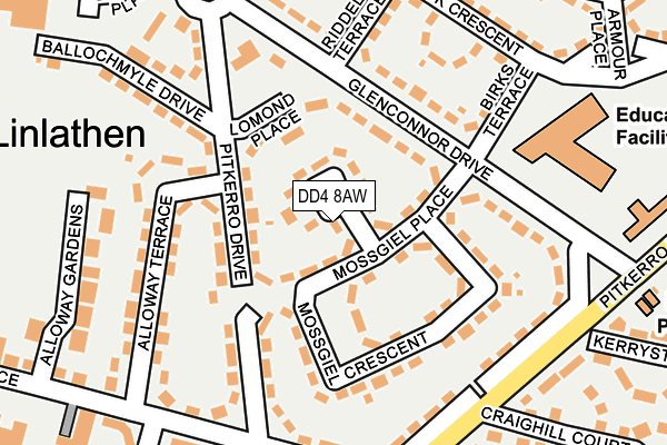 DD4 8AW map - OS OpenMap – Local (Ordnance Survey)