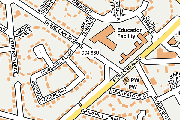 DD4 8BU map - OS OpenMap – Local (Ordnance Survey)
