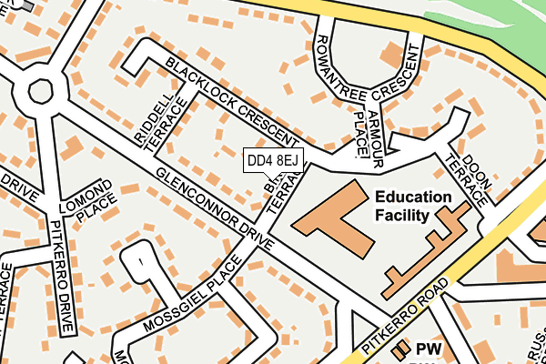 DD4 8EJ map - OS OpenMap – Local (Ordnance Survey)