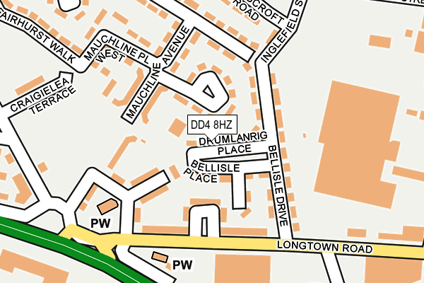 DD4 8HZ map - OS OpenMap – Local (Ordnance Survey)