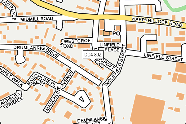 DD4 8JZ map - OS OpenMap – Local (Ordnance Survey)