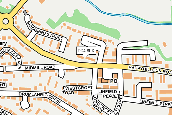 DD4 8LX map - OS OpenMap – Local (Ordnance Survey)