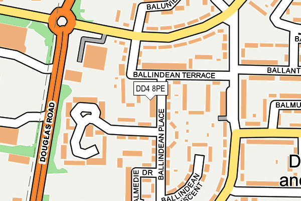 DD4 8PE map - OS OpenMap – Local (Ordnance Survey)