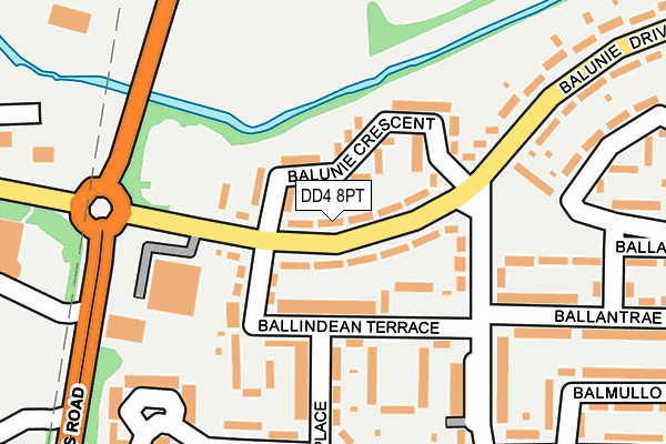 DD4 8PT map - OS OpenMap – Local (Ordnance Survey)