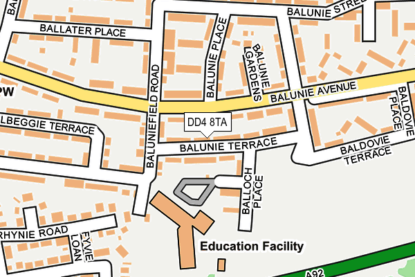 DD4 8TA map - OS OpenMap – Local (Ordnance Survey)