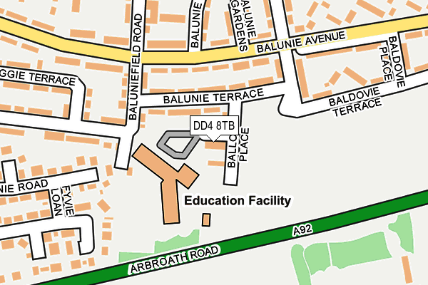 DD4 8TB map - OS OpenMap – Local (Ordnance Survey)
