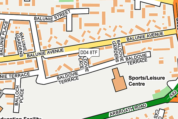 DD4 8TF map - OS OpenMap – Local (Ordnance Survey)