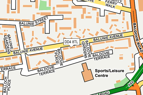 DD4 8TL map - OS OpenMap – Local (Ordnance Survey)