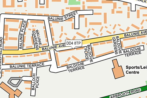 DD4 8TP map - OS OpenMap – Local (Ordnance Survey)
