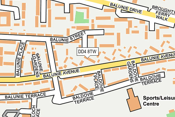 DD4 8TW map - OS OpenMap – Local (Ordnance Survey)